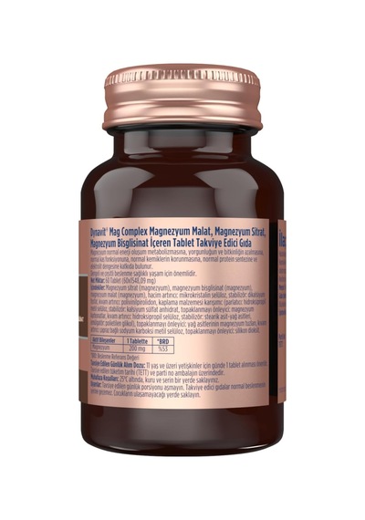 Mag Complex 200mg Magnezyum Kompleks 3lü Form Malat-sitrat-bisglisinat 60 Tab Kas & Kemik & Enerji 2 Paketi