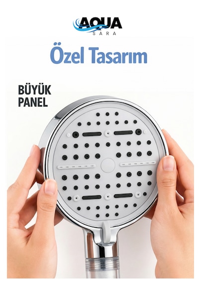 6 Fonksiyonlu Filtreli Duş Başlığı Su Tasarruflu Basınçlı Kireç Klor Önleyici Krom