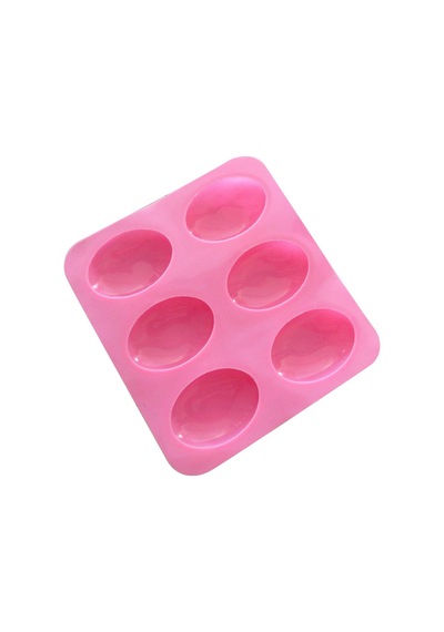 6 Yuvalar 3d Oval Şekar Silikon Sabun Kalıp El Yapımı Jöle Maker Kek Kalıp Aracı Çok Renkli