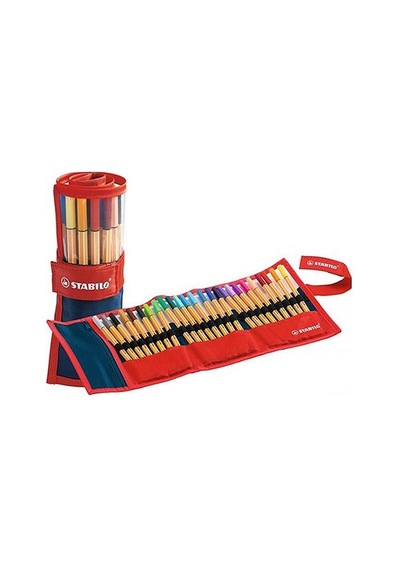 Stabilo Point 88 Keçe Uçlu Kalem 0.4 mm 25 Renk Çantalı Paket 882