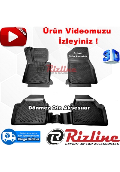 Bmw F20 3D Paspas Havuzlu Siyah 1 Serisi 2011 Sonrası Rizline N11.31273