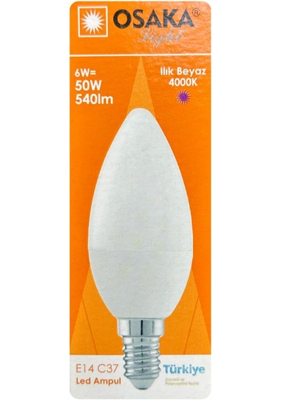 6w 50w Günışığı 4000k E14 Led Mum Ampul, 4 Adet Diğer