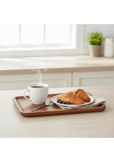 Akasya Ahşap Servis Tepsisi Ve Sunumluk 30x20 Cm Doğal Akasya Ağacı Kahvaltı, Peynir, Şarküteri Ve İkram Tab Genel
