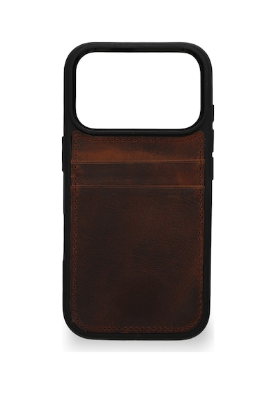 Vintage Wallet Kartlıklı Premium Deri Kılıf Apple Uyumlu iPhone 17 Pro Antik Kahve