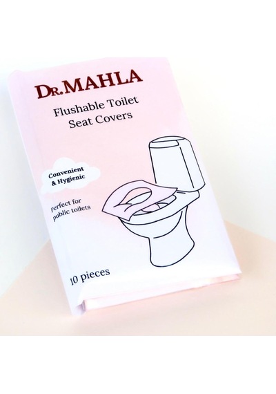 Dr. Mahla Flushable Klozet Kapak Örtüsü, 10 Adet, Seyahat Boy, Suda Çözünür