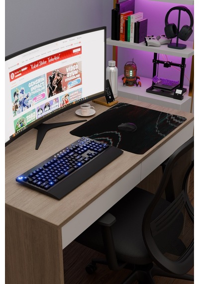 Glitch Kaymaz Dikişli Kauçuk Oyuncu Mousepad V3 - 48x40 Xl Gaming Mouse Pad Fare Altlığı
