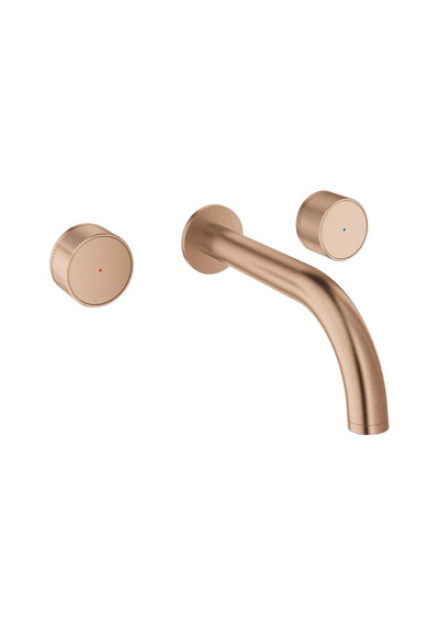 Grohe Atrio Private Collection 20589DL0 M Boyut Brushed Warm Sunset 3 Delikli Duvardan Lavabo Bataryası Bakır