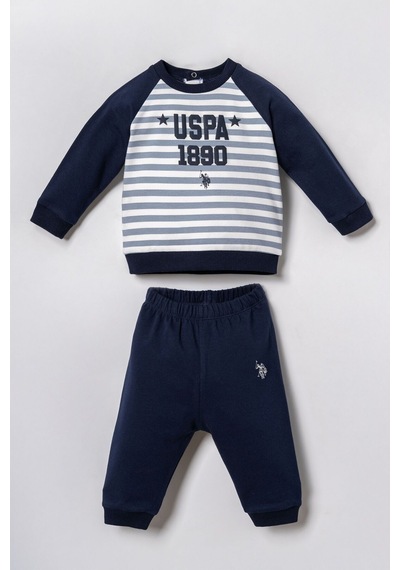 U.S. Polo Assn. Erkek Bebek Stripes Yeşil Uzun Kol Pijama Takım Usb3164-c-v2 Usb3164-c-v2