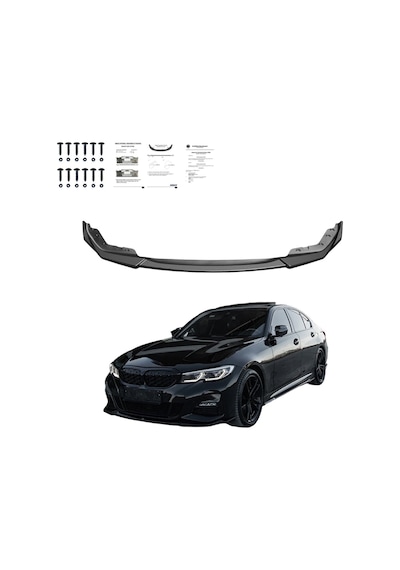 Bmw 3 Serisi G20 2018-2022 Ön Lip Parlak Siyah M Sport Uyumlu Ön Tampon Lipi Body Kit Ön Alt Lip