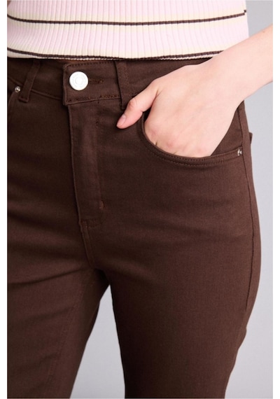 Defacto Crop Flare Fıt Yüksek Bel Bilek Boy Jean Pantolon H8501ax26spbn336 Kahve-bn336