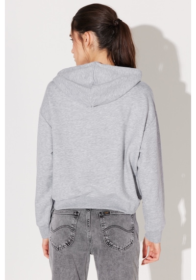 Regular Fit Normal Kesim Kapüşonlu Gri Melanj Tom Ve Jerry Baskılı Sweatshirt L231211035 Gri