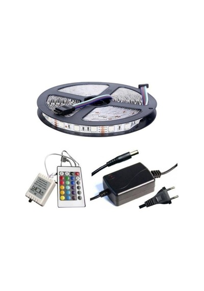 Helios 5 Mt Rgb Şerit Led Iç Dış Mekan Slikonlu Set Adaptör Uzak