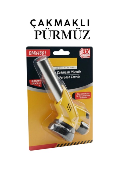 Çakmaklı Pürmüz Dmx4661 - Kamp Piknik Mutfak Tipi Otomatik Ateş Tutuşturucu Pürmüz Başlık Kamp Ocağı Sarı Sarı