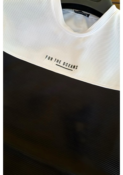 Ft 2469 For The Oceans Flok Baskı Slim Fit Erkek Tshirt 001