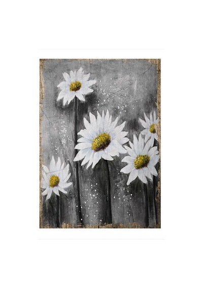 Bedeko Papatyalar Modern Ahşap Tablo 25 Cm X 35 Cm