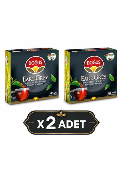 Doğuş Earl Grey Bardak Poşet Çay 200 G 100'lü X2 Adet