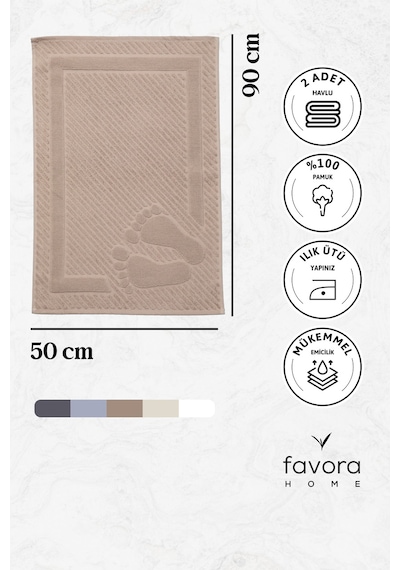 Leoline %100 Pamuk Premium Ayak Havlusu - Kahve