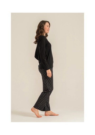 Angbutik Pierre Cardin Pc9289-x Kadın Uzun Kollu Pijama Takımı Siyah
