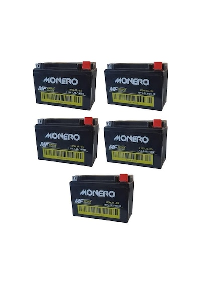 Monero 12n6.5l 6,5amper Motosiklet Akü 5'li Set Ebatlar: 138x65x100mm