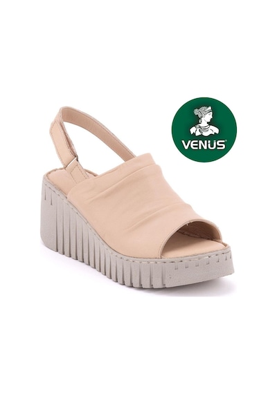 Venüs Trogi Hakiki Deri Comfort Ortopedik Kadın Sandalet Bej