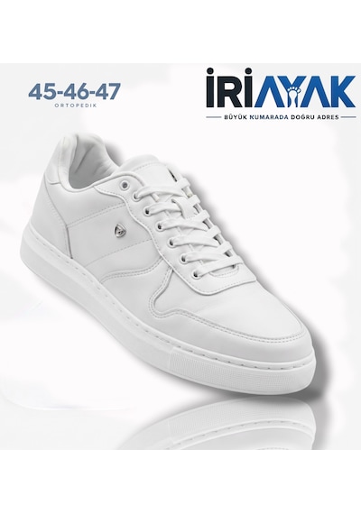 İriayak Erkek Büyük Numara Rahat Kalıp Erkek Günlük Ayakkabı 45-46-47 Beyaz İriayak Erkek Büyük Numara Rahat Kalıp Erkek Günlük Ayakkabı 45-46-47 Beyaz