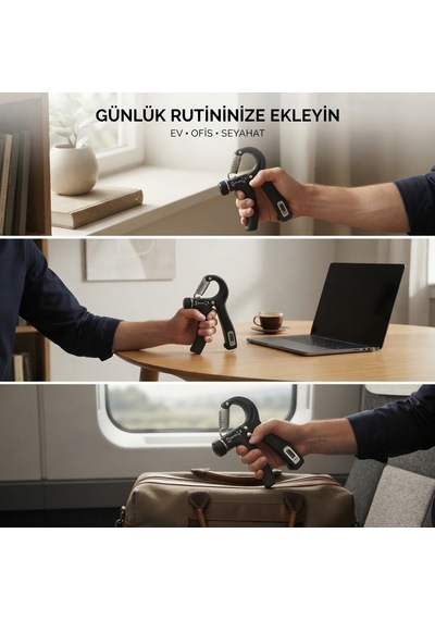 Ayarlanabilir Sayaçlı El Yayı Bilek Ön Kol Kavrama Güçlendirici Siyah