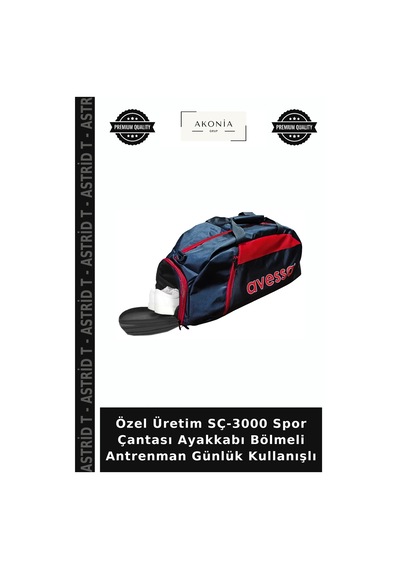 Astrid T Özel Üretim Sç-3000 Spor Çantası Ayakkabı Bölmeli Antrenman Günlük Kullanışlı Diğer
