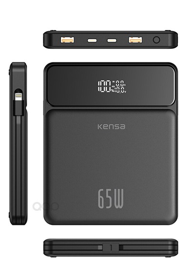 65w Kendinden Kablolu Turbo Hızlı Şarj Power Bank Macbook & Notebook Şarj Eder 65 Watt 20,000 Mah