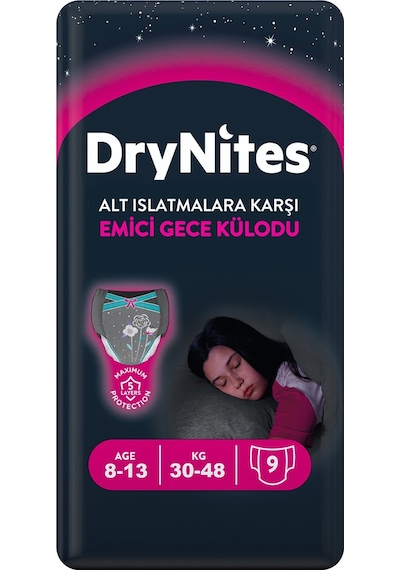 Drynites Emici Gece Külodu/külot Bez Kız 8-13 Yaş 30-48kg 27adet L