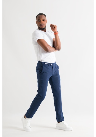 Ecer Slimfit Çizgili Yazlık İnce Gofre Kumaş Likralı Erkek Kumaş Pantolon 001