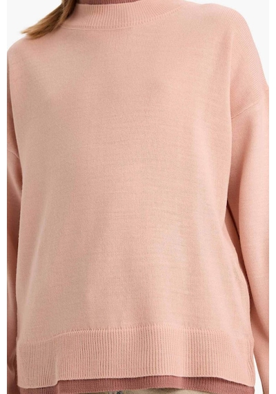 Defacto Kız Çocuk Bisiklet Yaka Triko Kazak G5449a825wnpn599 Pembe-pn599
