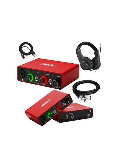 Midex Glx 700rd H Üst Segment Usb Stüdyo Ses Kartı 2 Giriş 2 Çıkış 24bit/192khz Kulaklık Ve Kablo Dahil