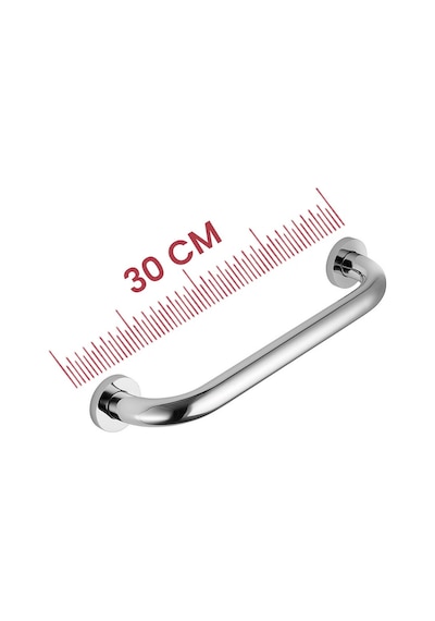Sas Haus Yaşlı Ve Engelli Tutunma Barı Krom Kaplama 30 Cm, Küvet Ve Duş Tutamağı, Kaymaz Güvenlik Barı Krom