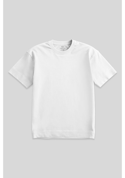 Tommylife Beyaz Basic Kısa Kol O Yaka Büyük Beden Erkek T-shirt - 88072 Beyaz