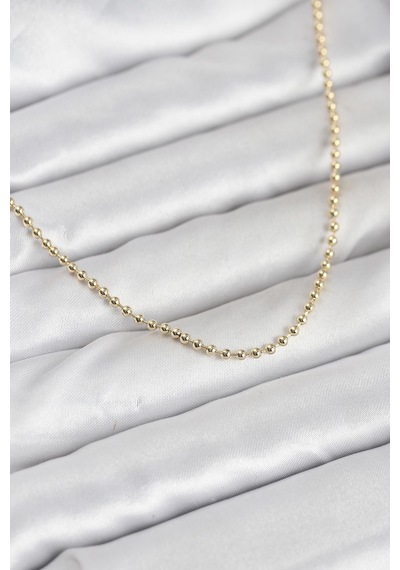 Cm 14k Gold Renk Top Zincirli Model 60 Cm Kadın Kolye - Lisinya altın