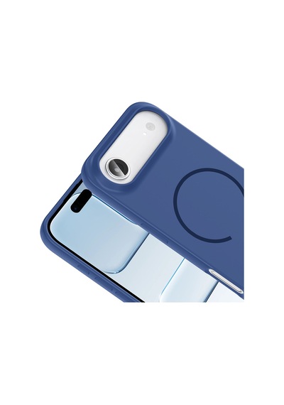 Apple Uyumlu iPhone 17 Air Kılıf Magsafe Destekli Kamera Korumalı Yumuşak Silikon Ogaa Lacivert
