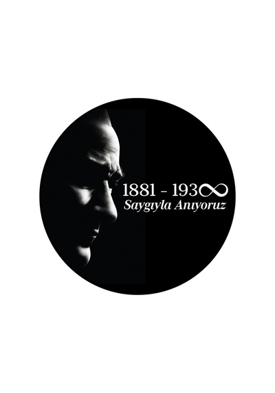 10 Kasım Atatürkü Anma Etiketi 3cm - 100 Adet Opak Sticker Renkli