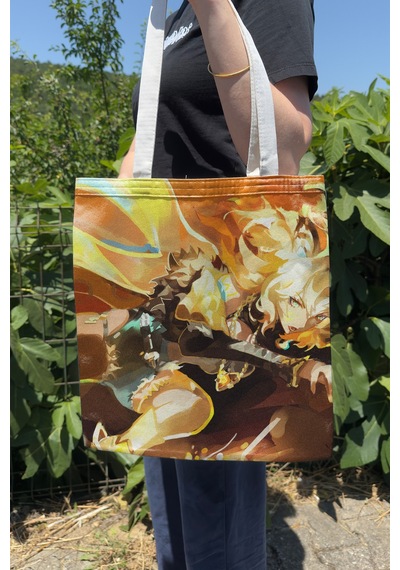 Zipzap Xilonen Genshin Impact V2 Çift Taraflı Kanvas Baskı Bez Çanta Anime Çantası