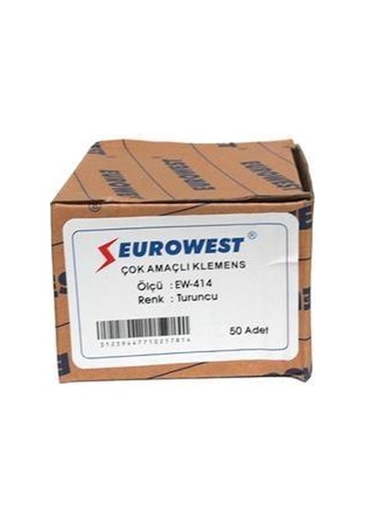 Eurowest Çok Amaçlı 4 İletken Bağlantılı Klemens Turuncu - 1 Paket 50 Adet