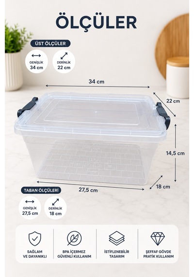 8 Litre Kilitli Şeffaf Çok Amaçlı Saklama Kutusu Kiler, Banyo, Dolap Ve Organizer Düzenleyici Bpa Free İstiflenebilir Diğer 8 Litre Kilitli Şeffaf Çok Amaçlı Saklama Kutusu Kiler, Banyo, Dolap Ve Organizer Düzenleyici Bpa Free İstiflenebilir Diğer