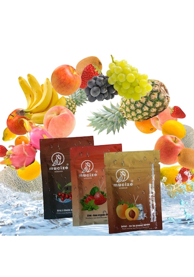 Mucize Aromalı Kürdan 3"lü Doypak Set Kiraz-mentol/çilek-nane/şeftlai-buzlu Cay