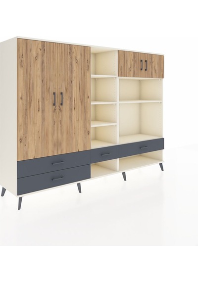 Hyperion Dolap 12 Raflı 4 Çekmeceli 4 Kapaklı 220x44x163 Aytaşı-ç Aytaşı-çam/antrasit Hyperion Dolap 12 Raflı 4 Çekmeceli 4 Kapaklı 220x44x163 Aytaşı-ç Aytaşı-çam/antrasit