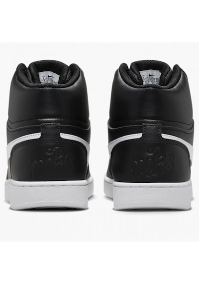 Nike Ebernon Mid Triple Leather Erkek Sneaker Hakiki Deri Bilekli Spor Ayakkabı Siyah