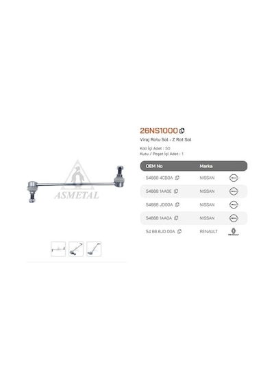 Asmetal 26ns1000 Rot Z Ön Sol Koleos Qashqai Xtraıl 546684ba0b