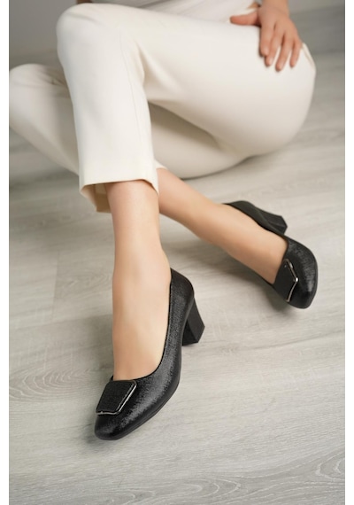 Nesil Shoes Desca 220 Siyah Nova Topuklu Günlük Kadın Ayakkabı-siyah Nova Siyah Nova