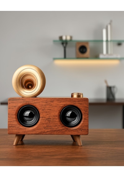 Bluetooth Retro Radyo Hoparlör Ahşap Renk Uuczzzb6speakerrrrr3-1