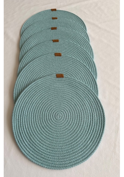 Yuvarlak Amerikan Servis Sofra Altlığı, Masa Dekoru Supla 33x33 6lı Mint