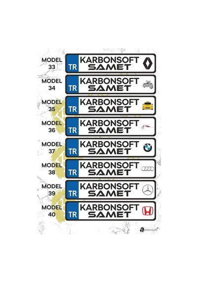 Karbonsoft Kişiye Özel Ahşap Dekor Plaka, Araba Plaka, Isimli Plaka, Cam Önü Plakası, Aksesuar Plaka Karbonnm500