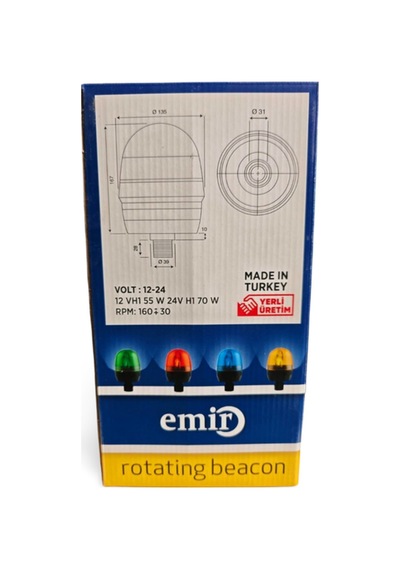 12v 24v Led Çakar Lamba 3 Fonksiyonlu Tepe İkaz Lambası