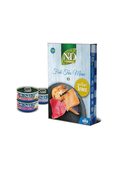N&D Fish Trio Menü Yetişkin Kedi Konservesi 6 x 70 G